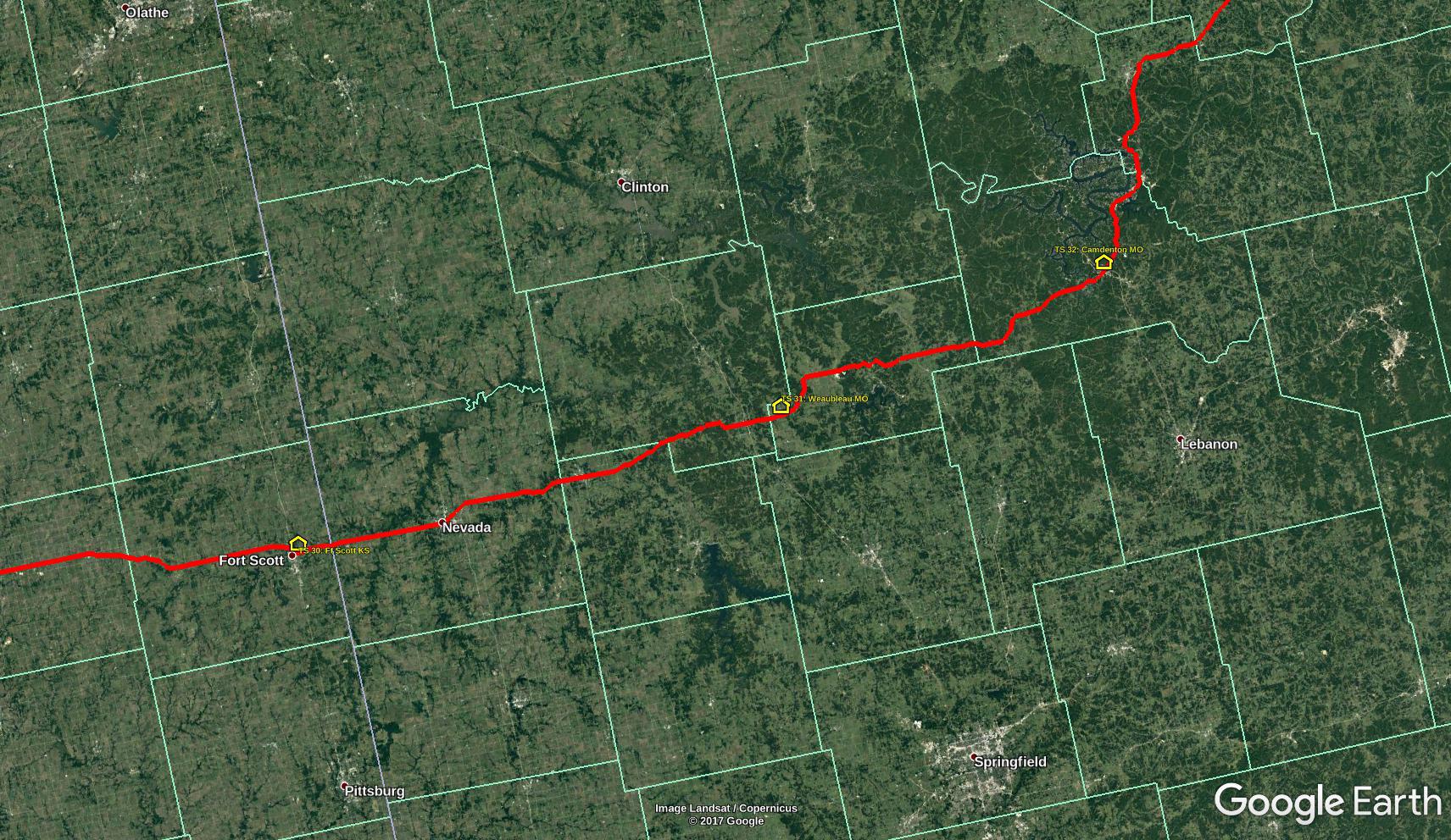 Weaubleau on Google Earth