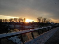 Passerelle au petit matin