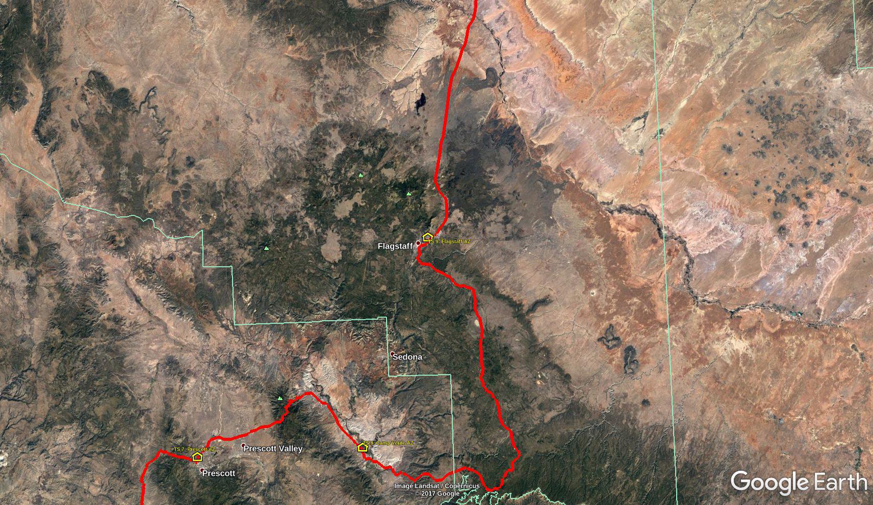 Flagstaff sur Google Earth