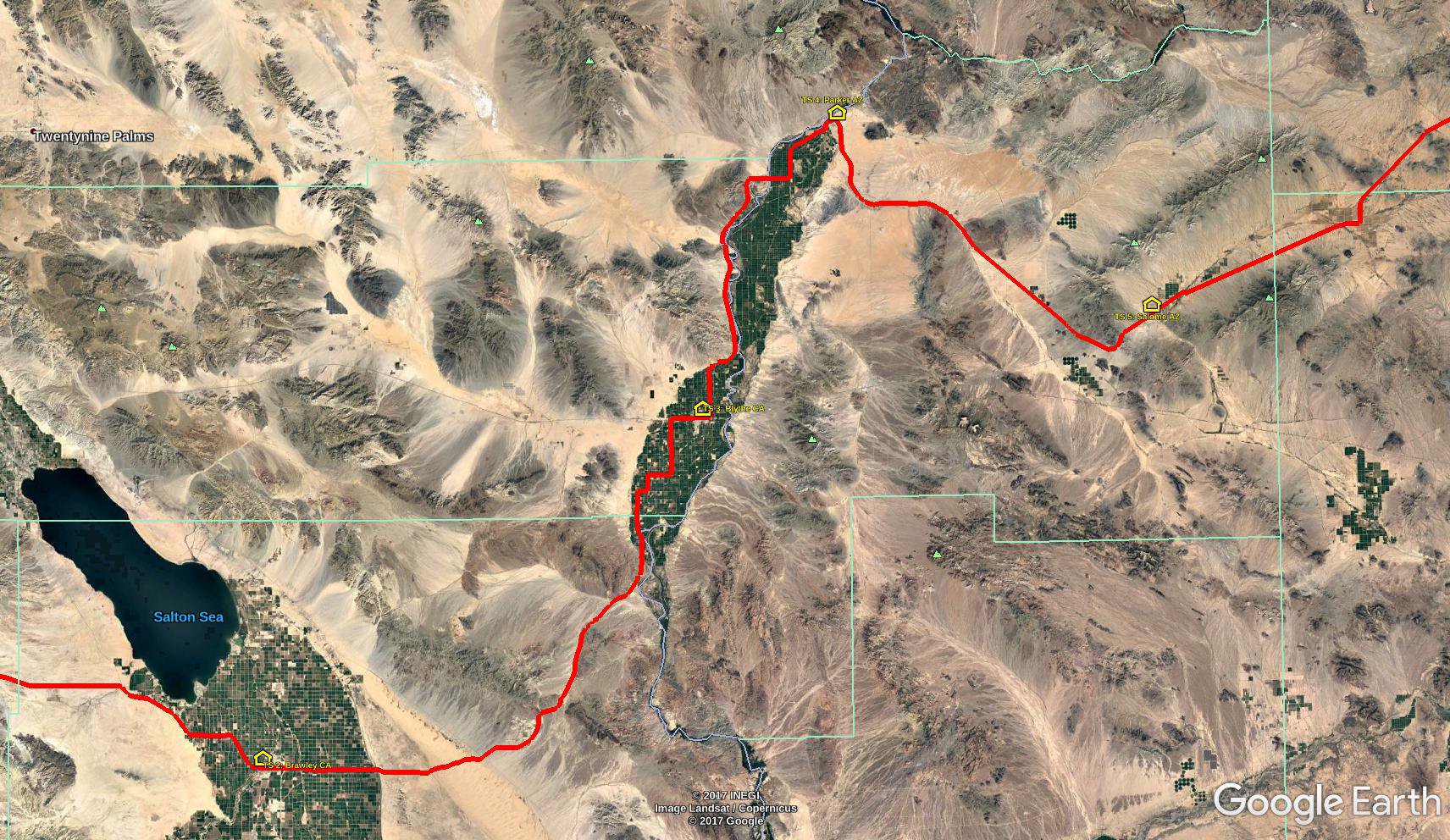 Blythe sur Google Earth