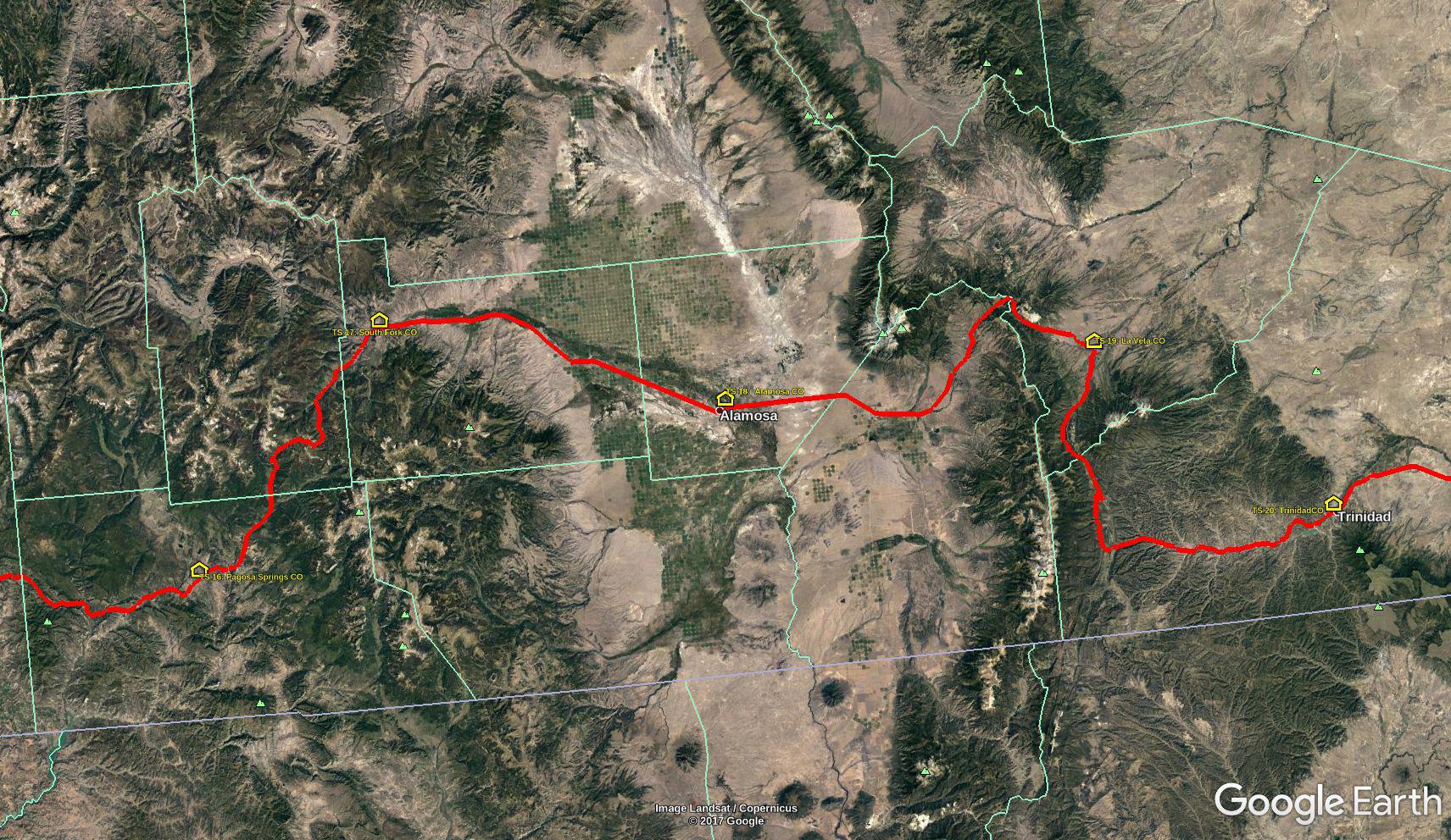 Alamosa sur Google Earth