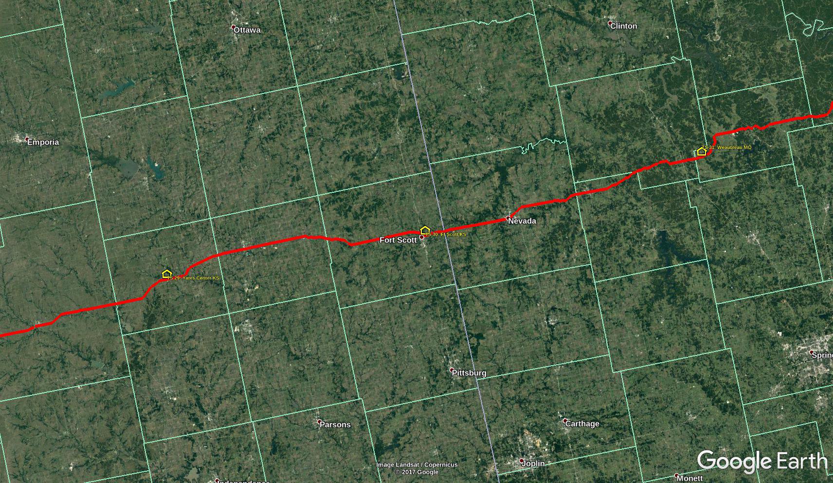 Ft Scott sur Google Earth