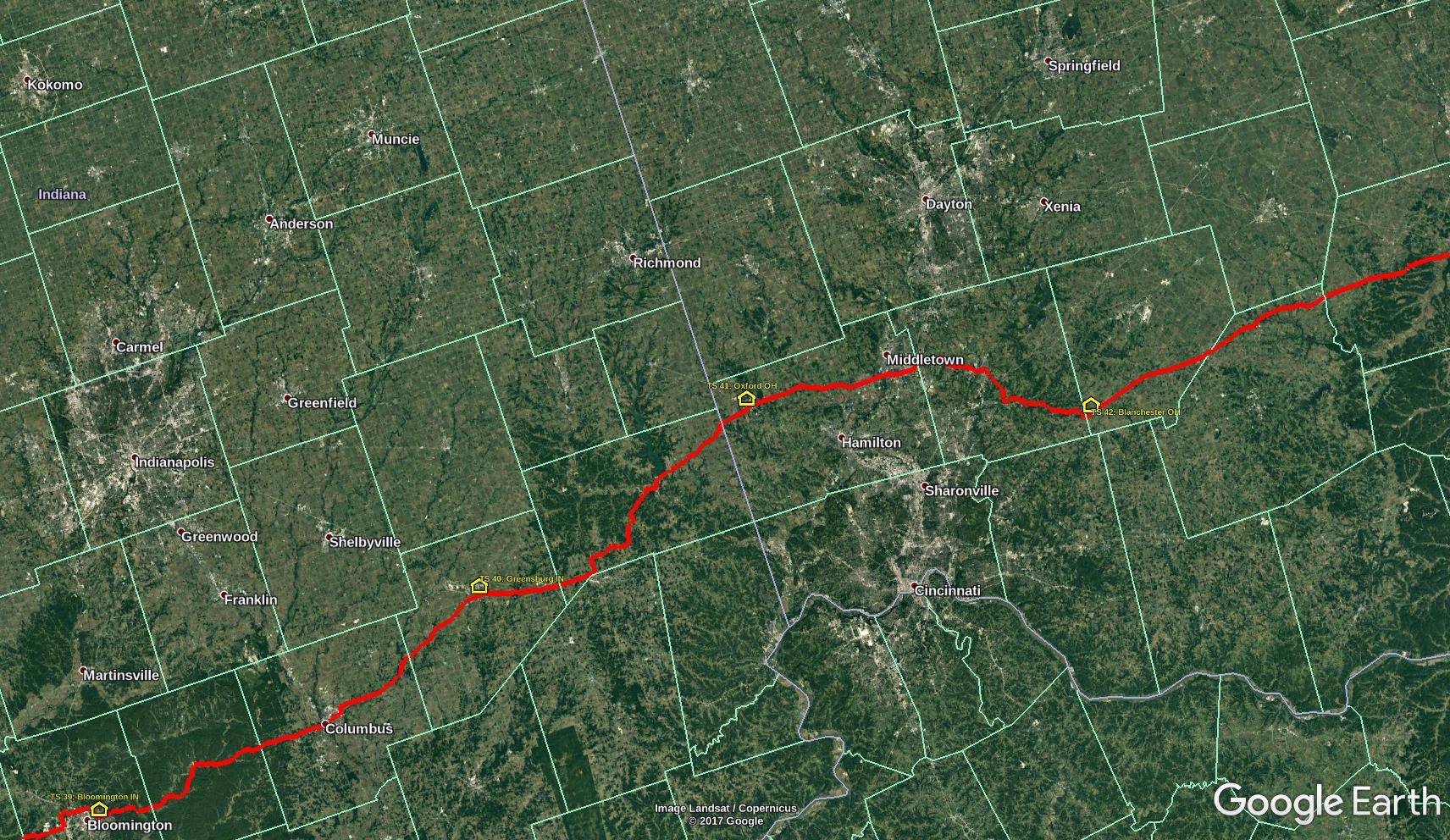 Oxford sur Google Earth