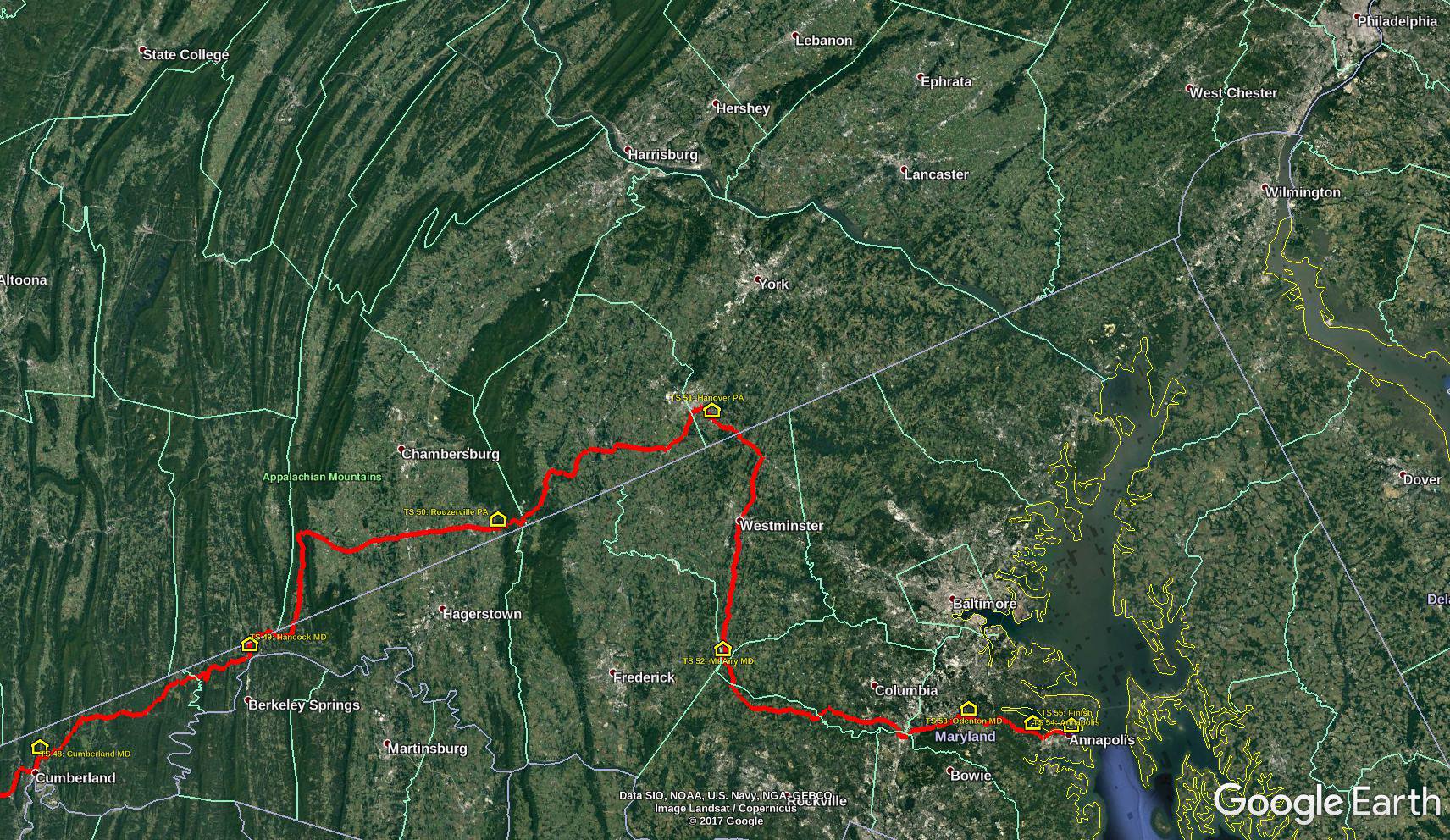 Hanover sur Google Earth
